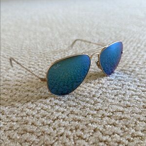 Ray-Ban Aviator Sunglasses with Blue Lenses